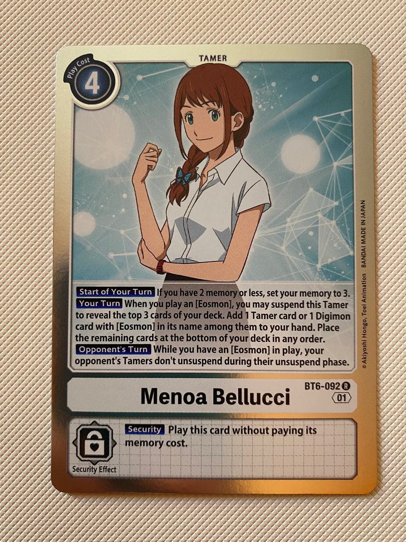 Digimon TCG Menoa Bellucci  BT6-092 Rare Near Mint