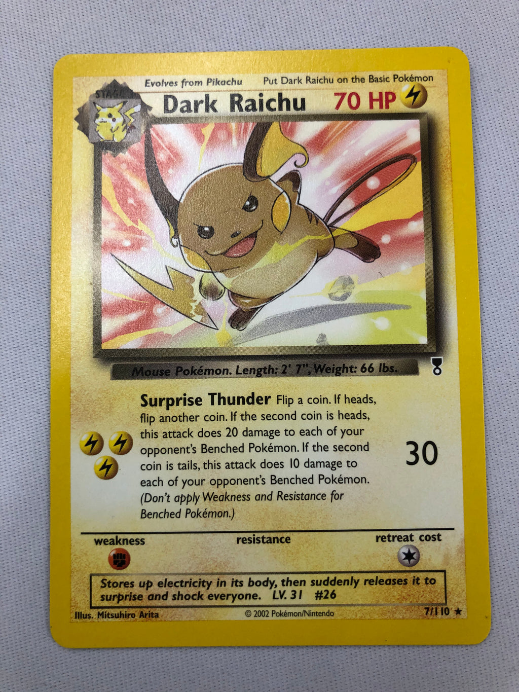 Dark Raichu 7/110 Non-Holo Rare Pokemon Card Near Mint Dark Raichu 7/110 Non-Holo Rare Pokemon Card Near Mint