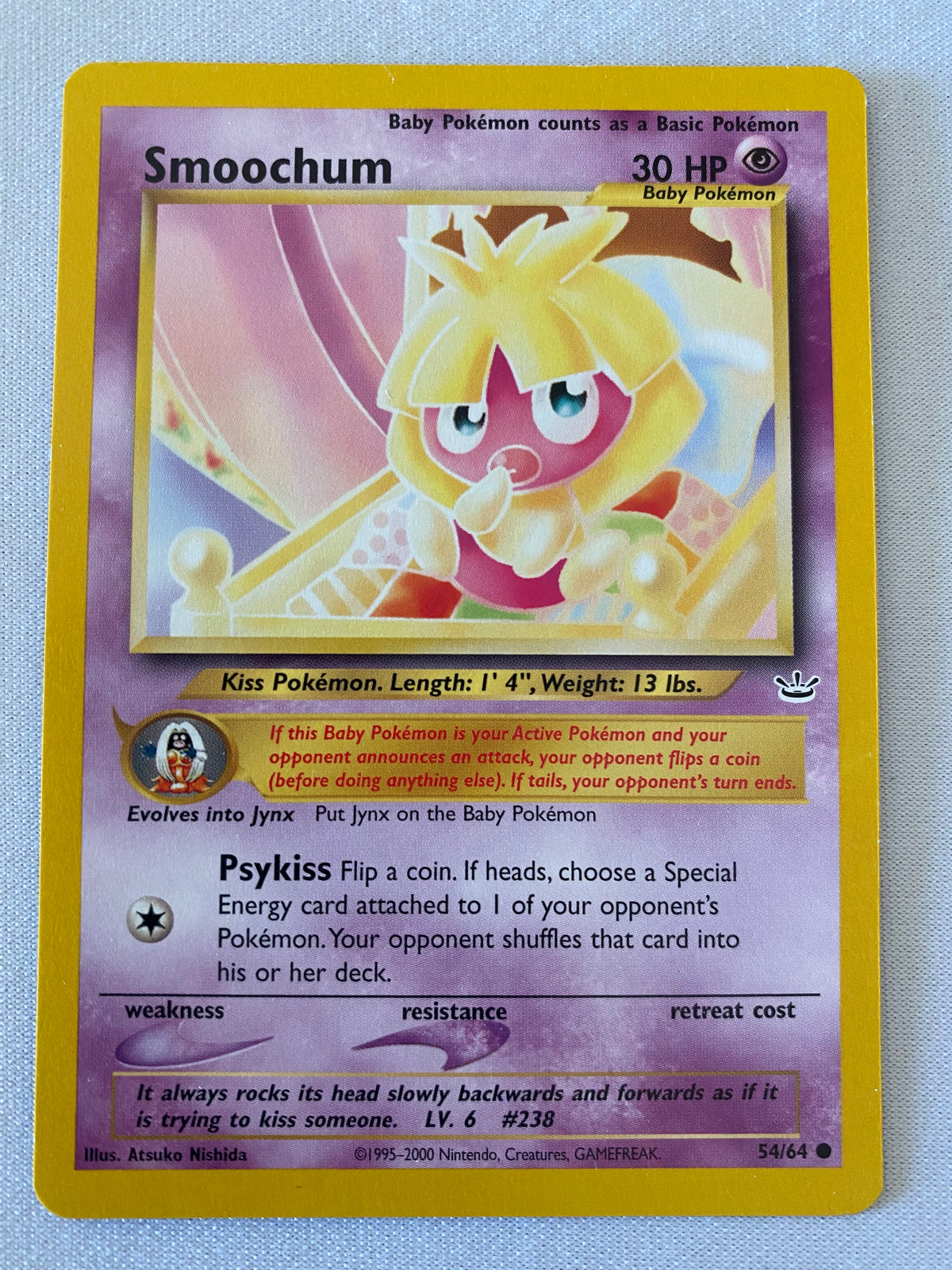 smoochum pokemon card value Smoochum 54/64 Neo Revelation Common Pokemon Card Near Mint