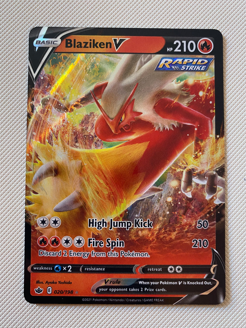 Blaziken V 020/198  Pokemon  Card Chilling Reign Near Mint