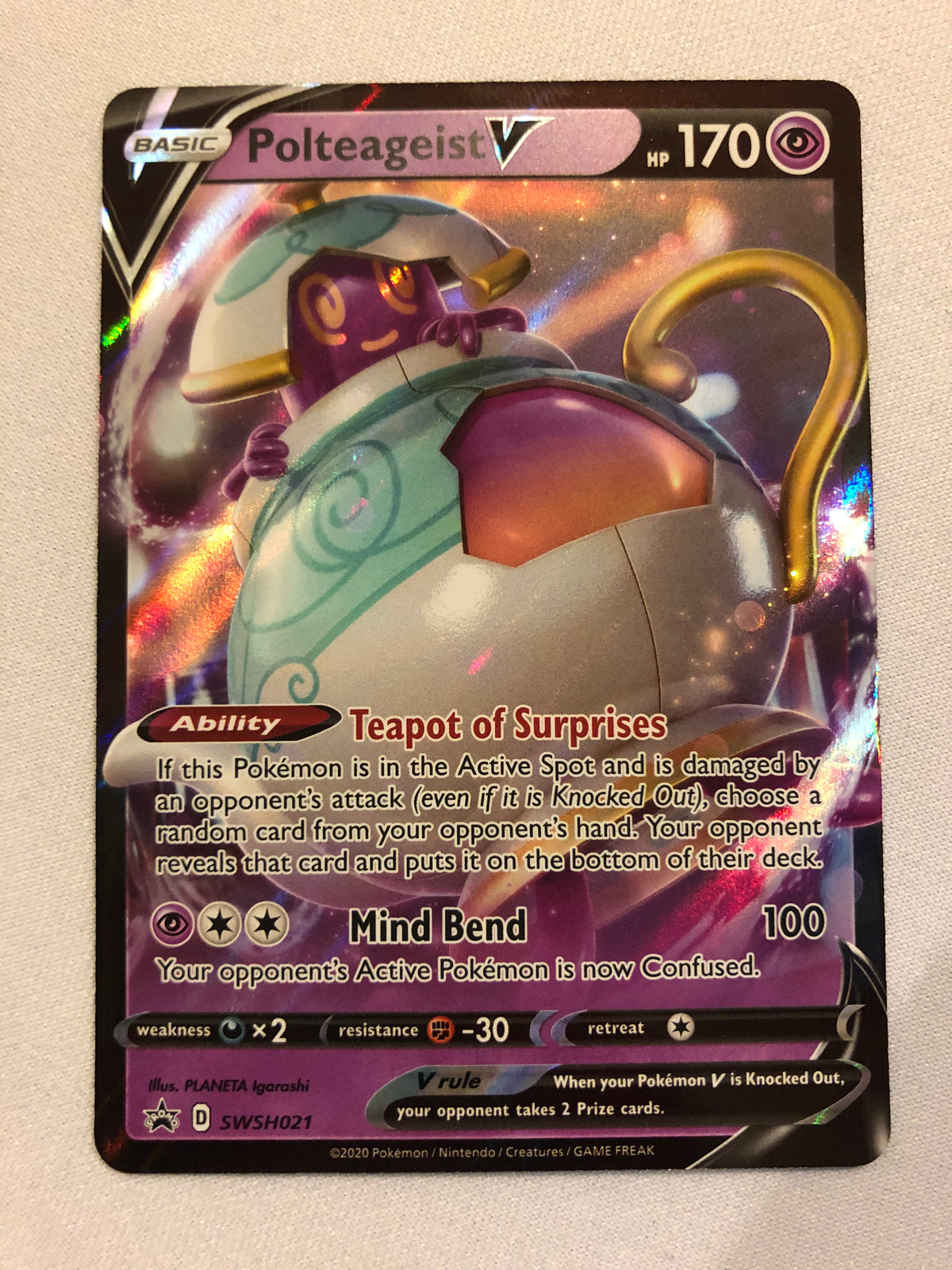 Polteageist V SWSH021 Black Star Promo Holo Rare Pokemon Card Near Min