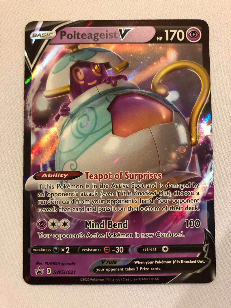 Polteageist V SWSH021 Black Star Promo Holo Rare Pokemon Card Near Min Polteageist V SWSH021 Black Star Promo Holo Rare Pokemon Card Near Min