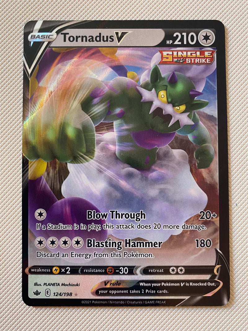 Tornadus V 124/198 Pokemon  Card SWSH Chilling Reign Near Mint
