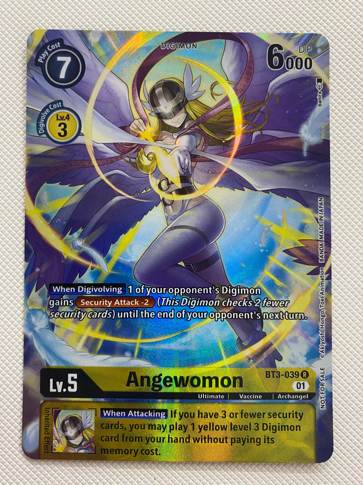 Digimon TCG Angewomon BT3-039 Holo Rare Near Mint Digimon TCG Angewomon BT3-039 Holo Rare Near Mint