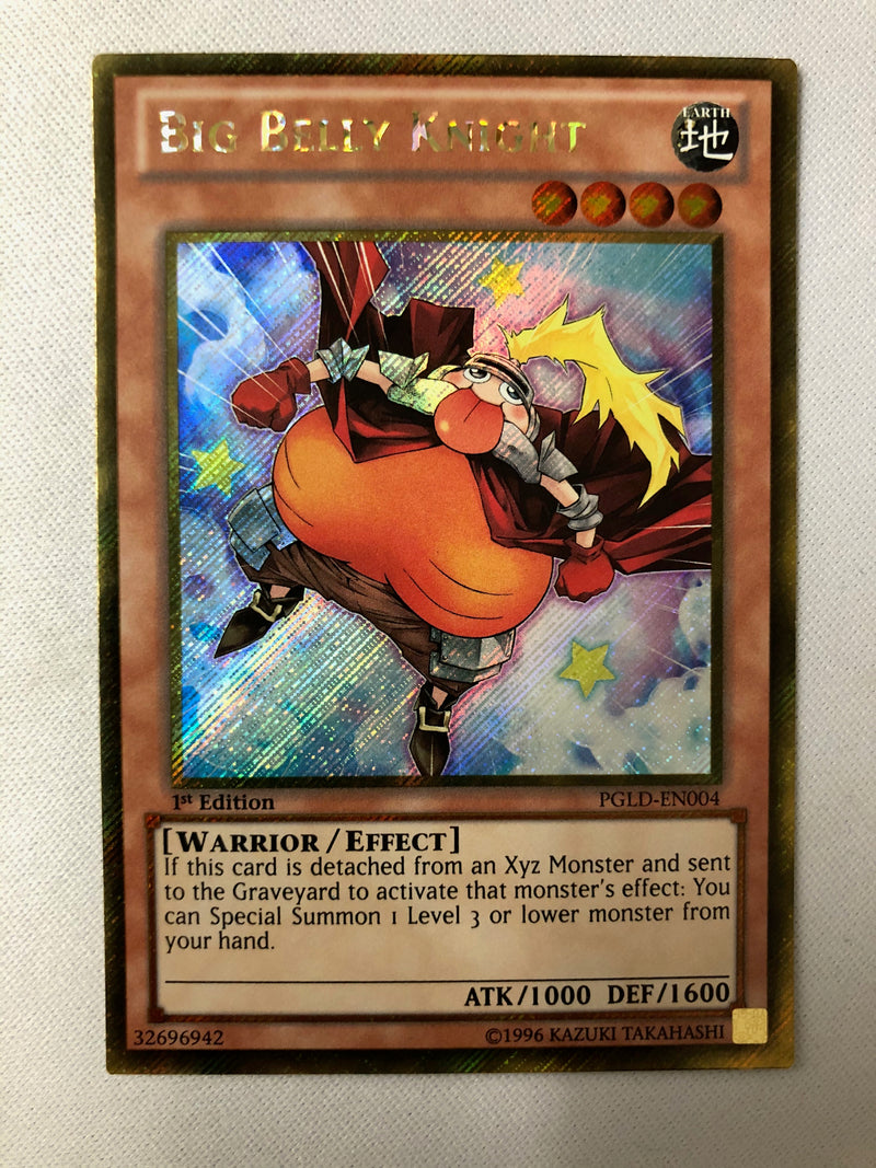 Yugioh Big Belly Knight PGLD-EN004 Gold Secret Rare 1st Edition NM