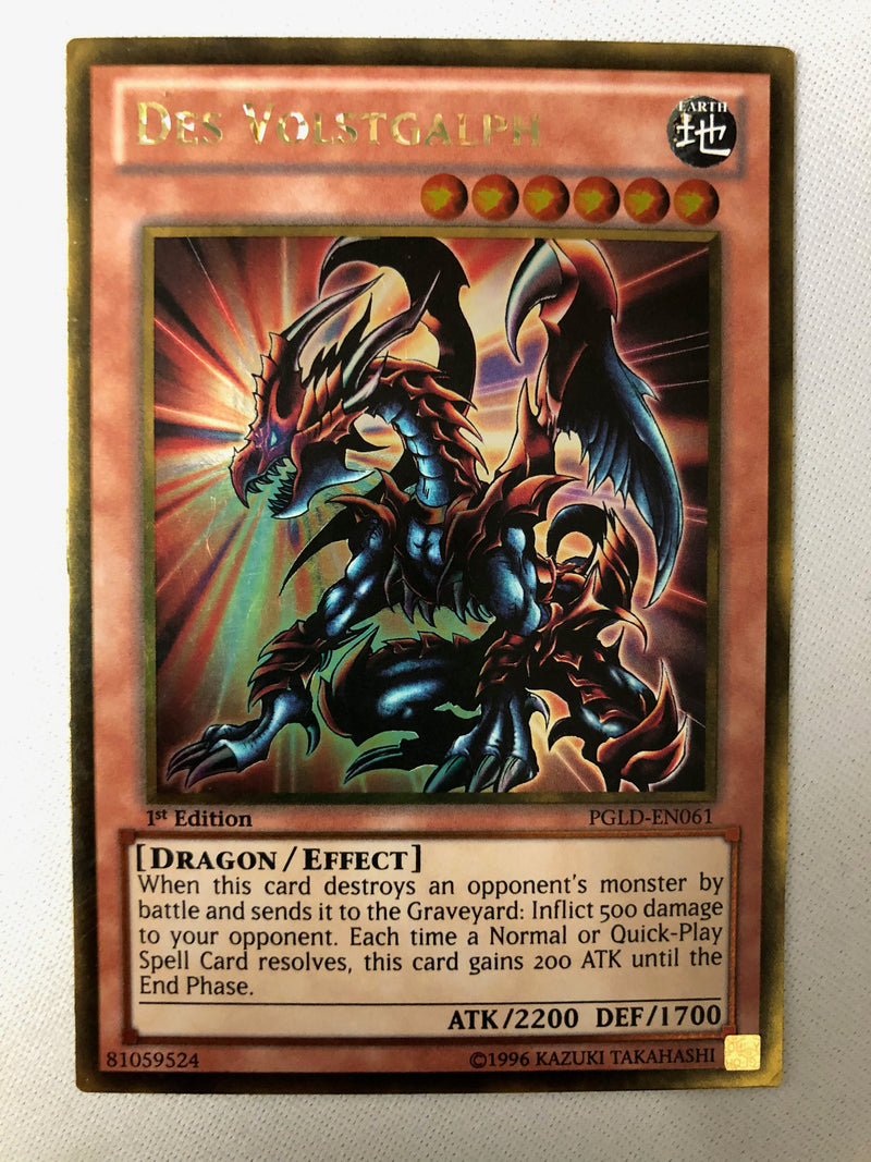 Yugioh Des Volstgalph PGLD-EN061 Gold Rare 1st Edition NM