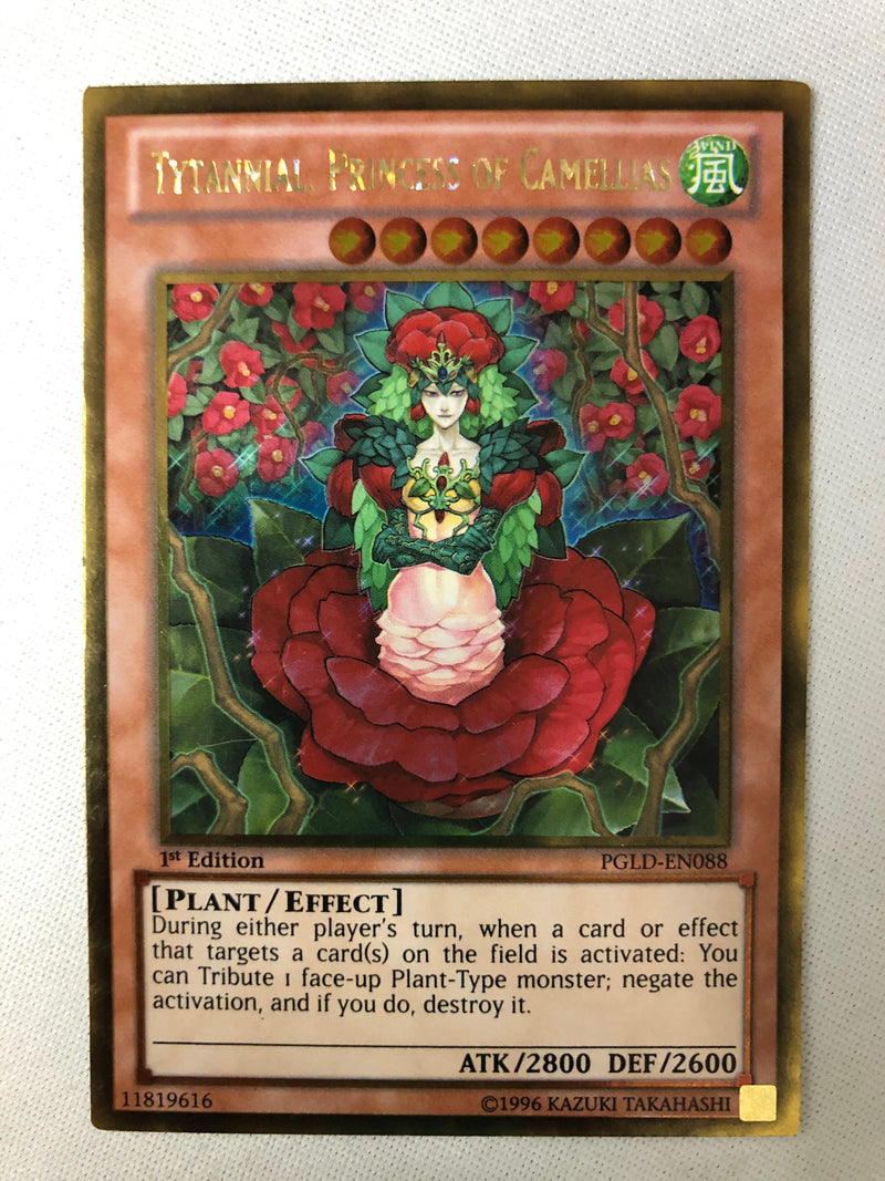 Yugioh Tytannial, Princess of Camellias PGLD-EN088 Gold Rare 1st Edition NM