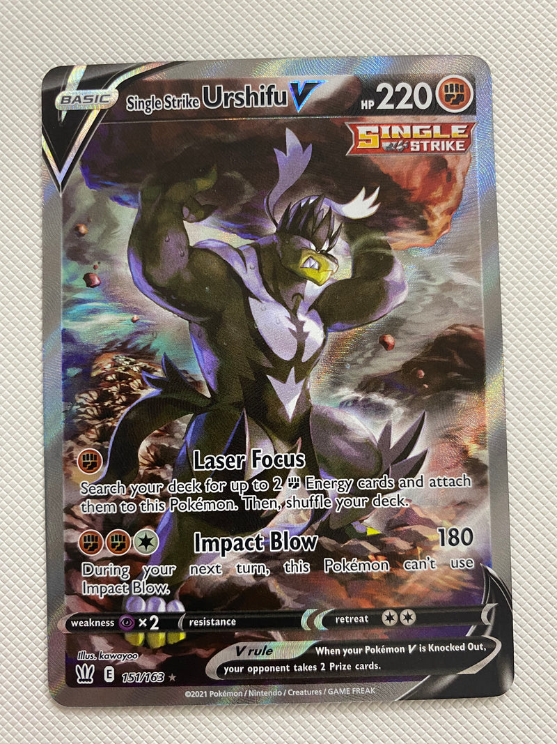 Urshifu V Alternate Full Art 151/163 Pokemon Card Battle Styles Single Strike NM