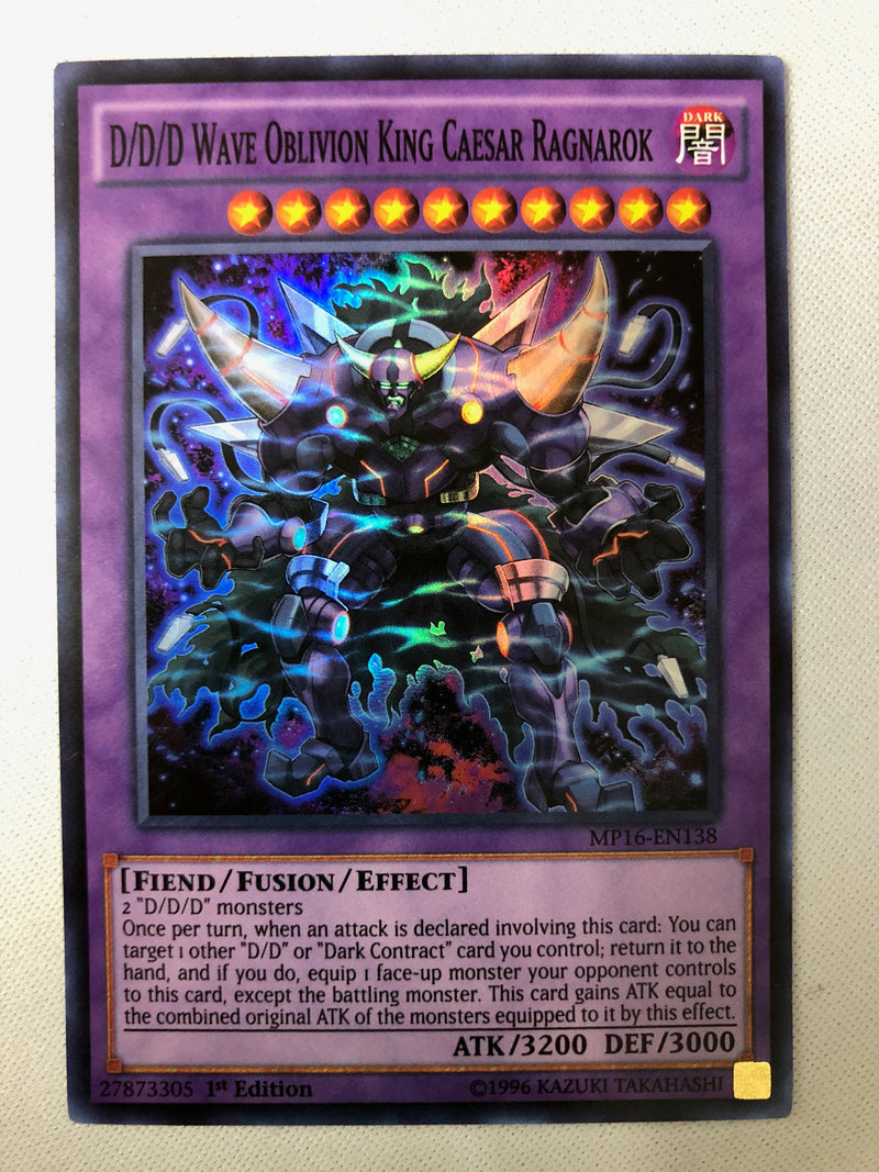 Yugioh D/D/D Wave Oblivion King Caesar Ragnarok MP16-EN138 Super Rare 1st Edition NM
