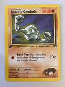 Brock's Geodude 68/132 Common 1st Edition Pokemon Card Near Mint