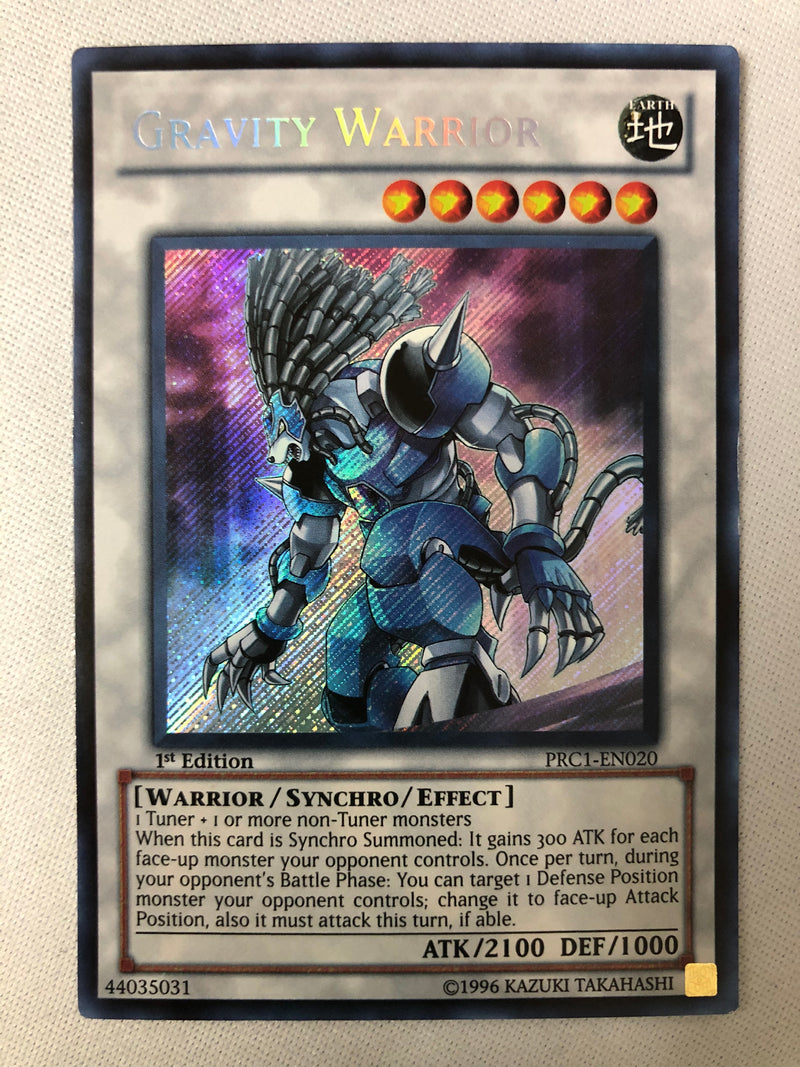 Yugioh Gravity Warrior PRC1-EN020 Secret Rare 1st Edition Near Mint