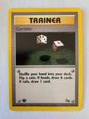 Trainer Gambler 60/62 1st Edition Pokemon Card  Near Mint