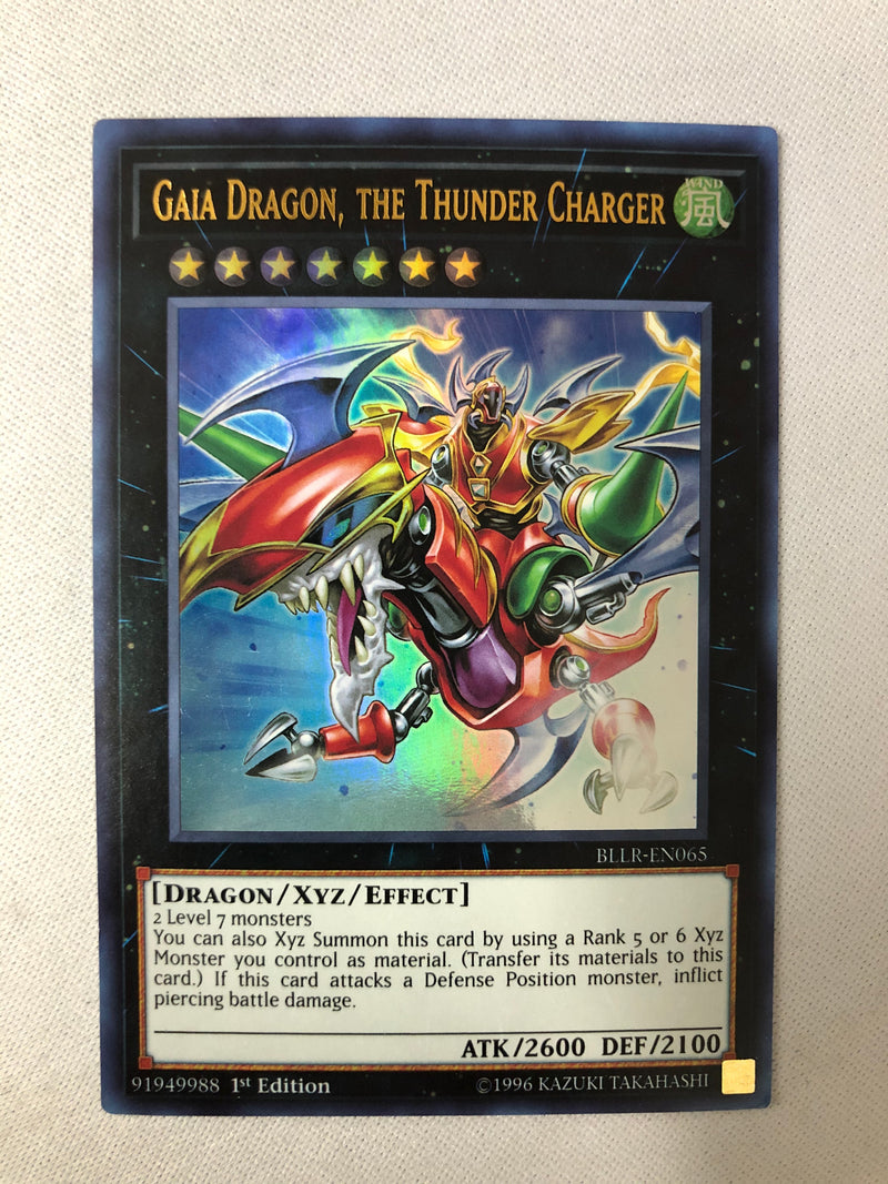 Yugioh Gaia Dragon, the Thunder Charger BLLR-EN065 Ultra Rare 1st Edition NM