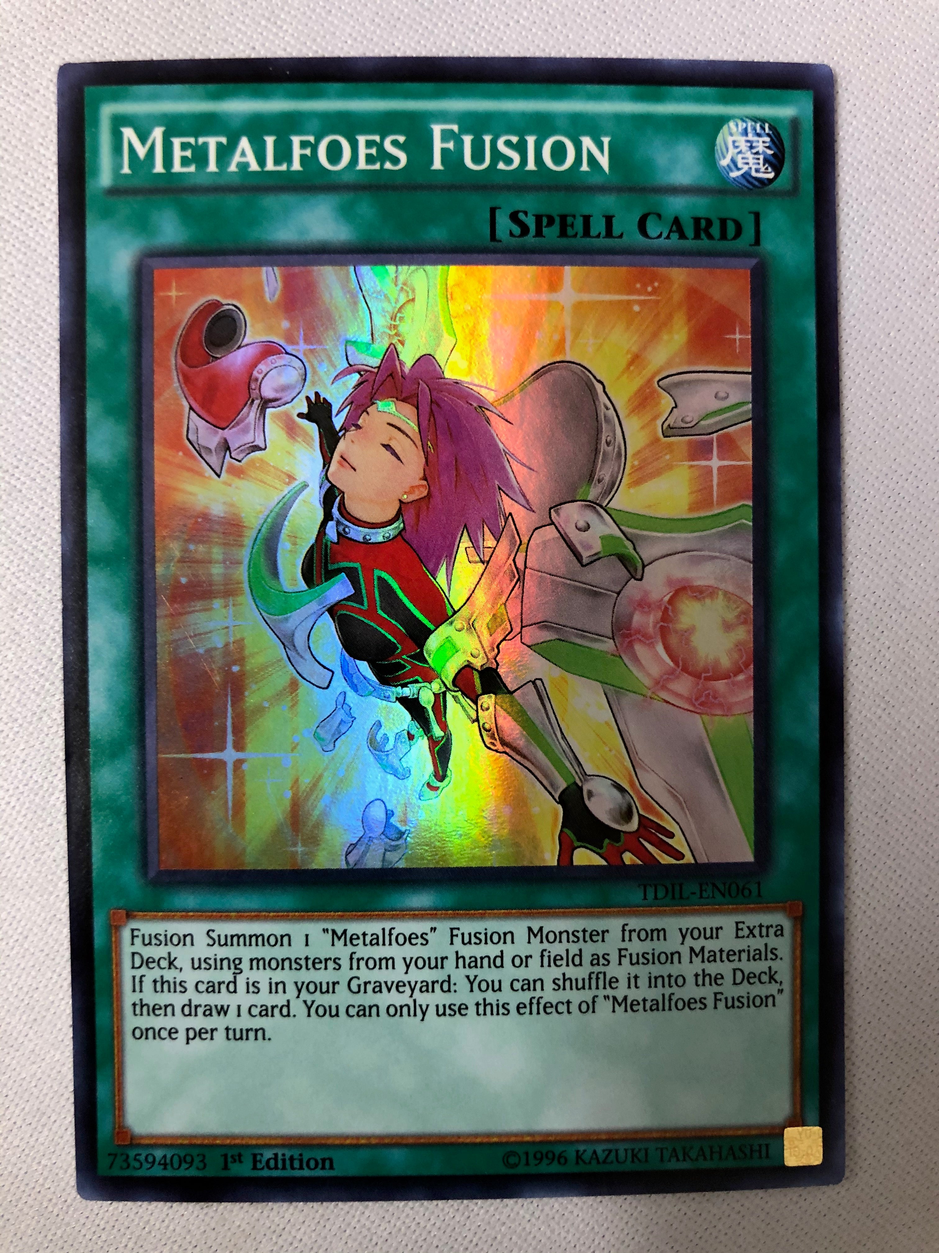 Yugioh Metalfoes Fusion TDIL-EN061 Super Rare 1st Edition Near Mint Yugioh Metalfoes Fusion TDIL-EN061 Super Rare 1st Edition Near Mint