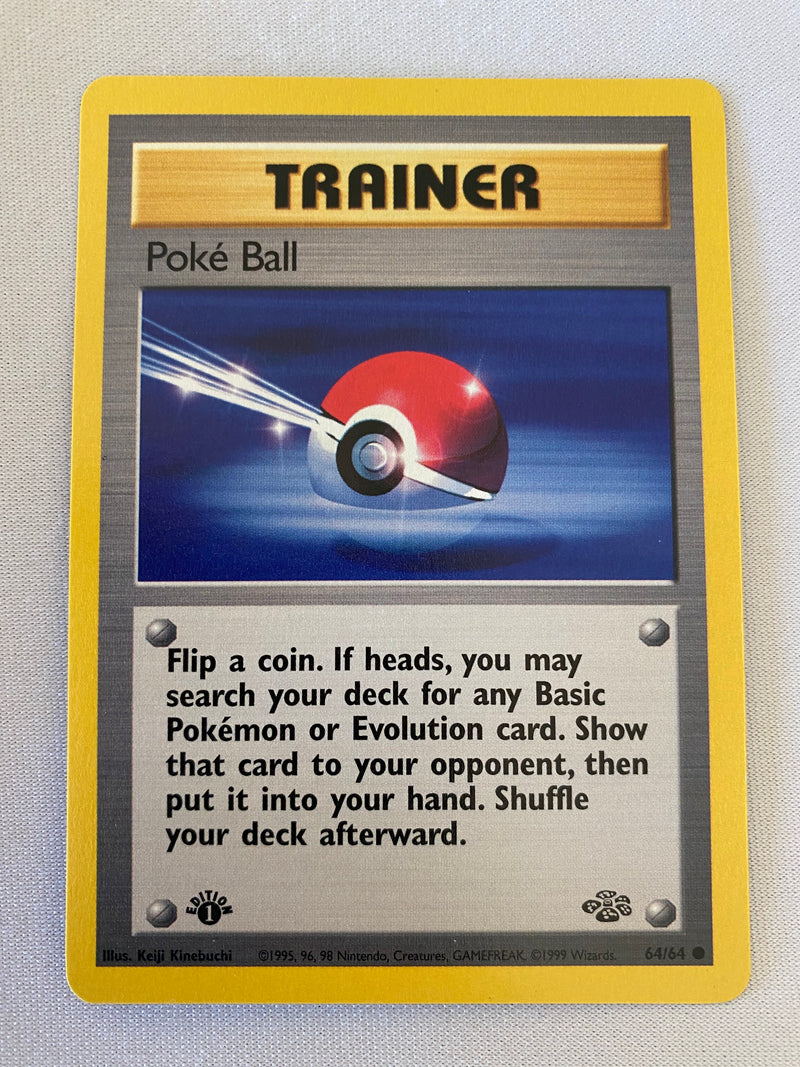 Poké ball 64/64 1st Edition Pokemon Card Near Mint