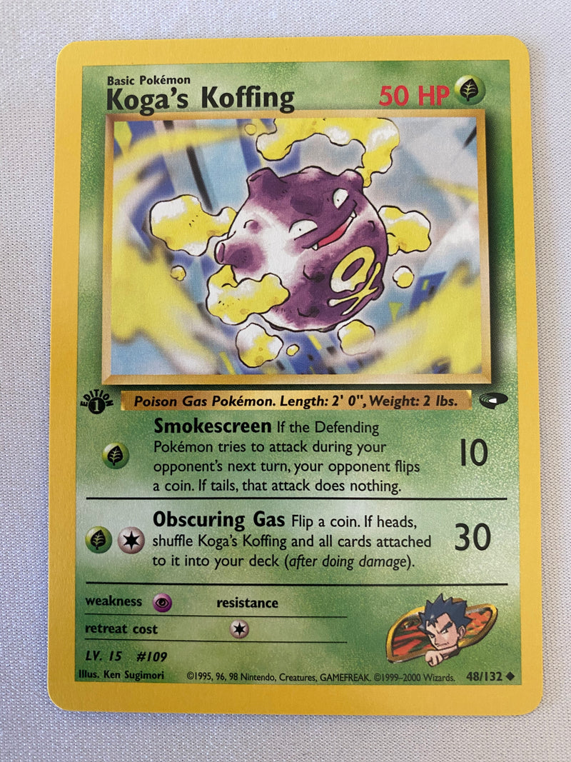 Koga''s Koffing 48/132 Uncommon 1st Edition Pokemon Card Near Mint Koga''s Koffing 48/132 Uncommon 1st Edition Pokemon Card Near Mint