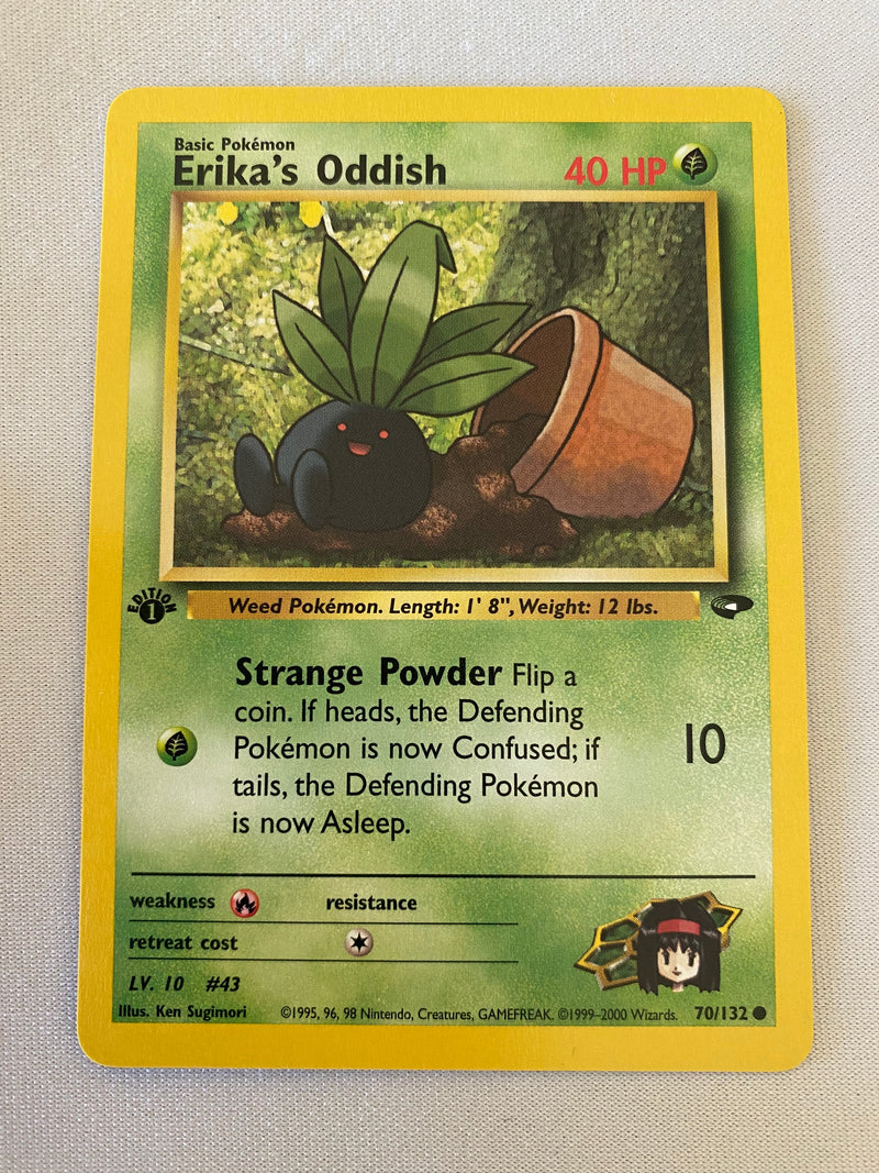 Erika''s Oddish 70/132  Common 1st Edition Pokemon Card Near Mint