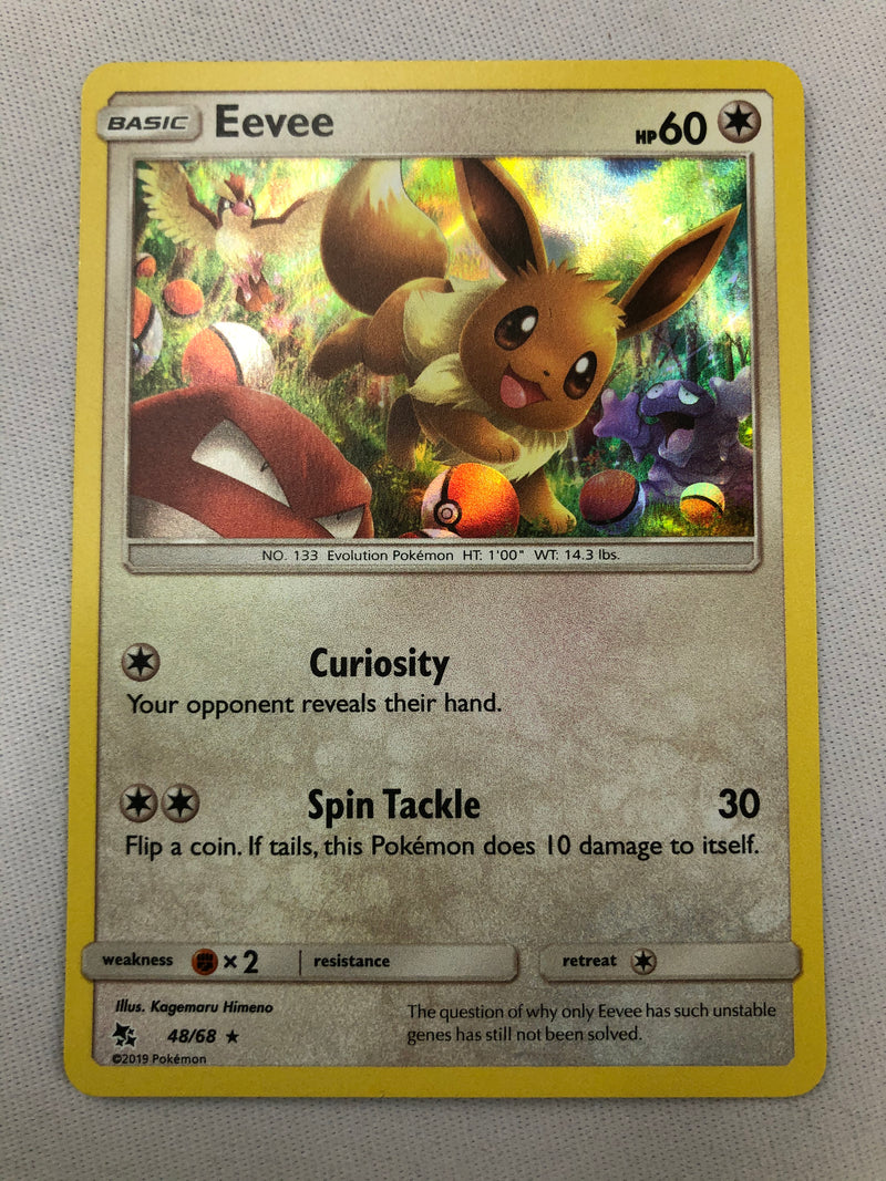 Eevee 48/68 Holo Rare Hidden Fates Pokemono Card Near Mint