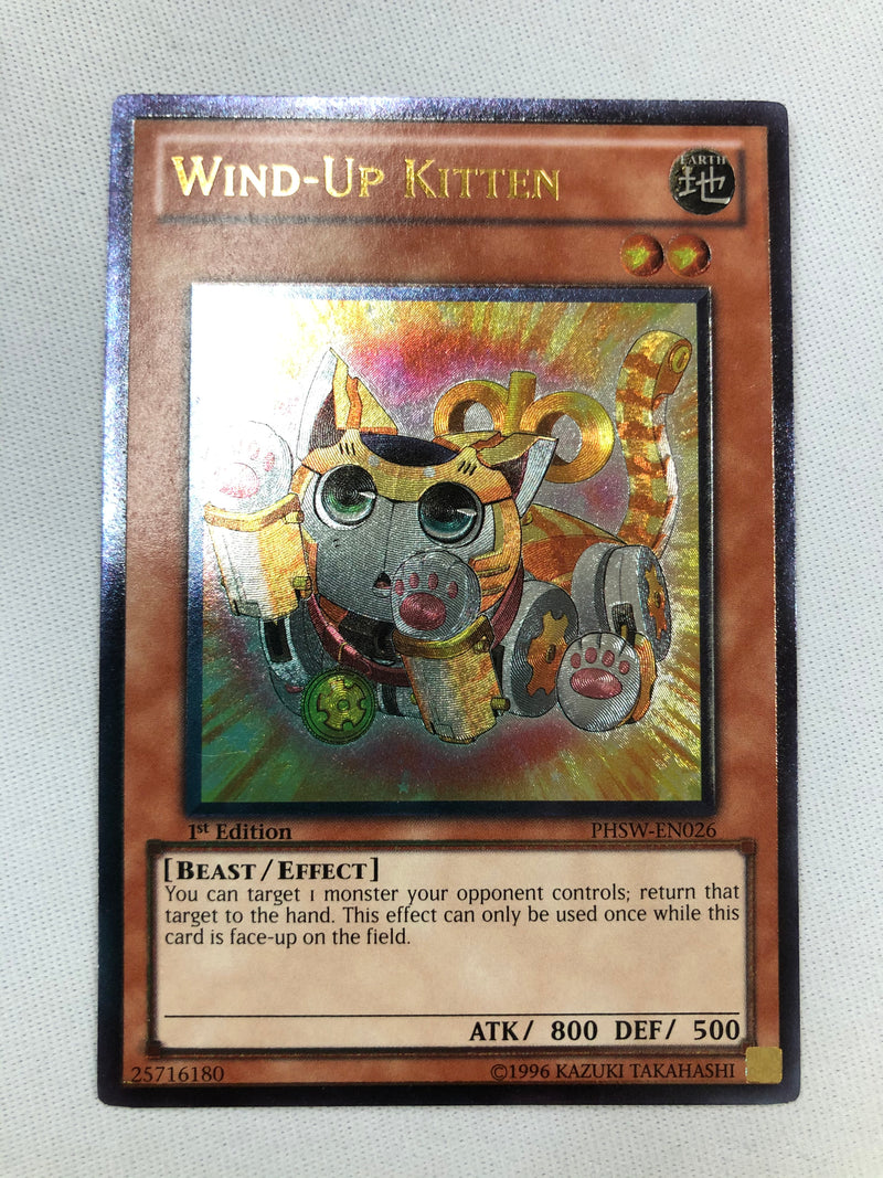 Yu-Gi-Oh! Wind-Up Kitten Ultra Rare Card – PHSW-EN026 Unlimited Edition From Photon Shockwave Set