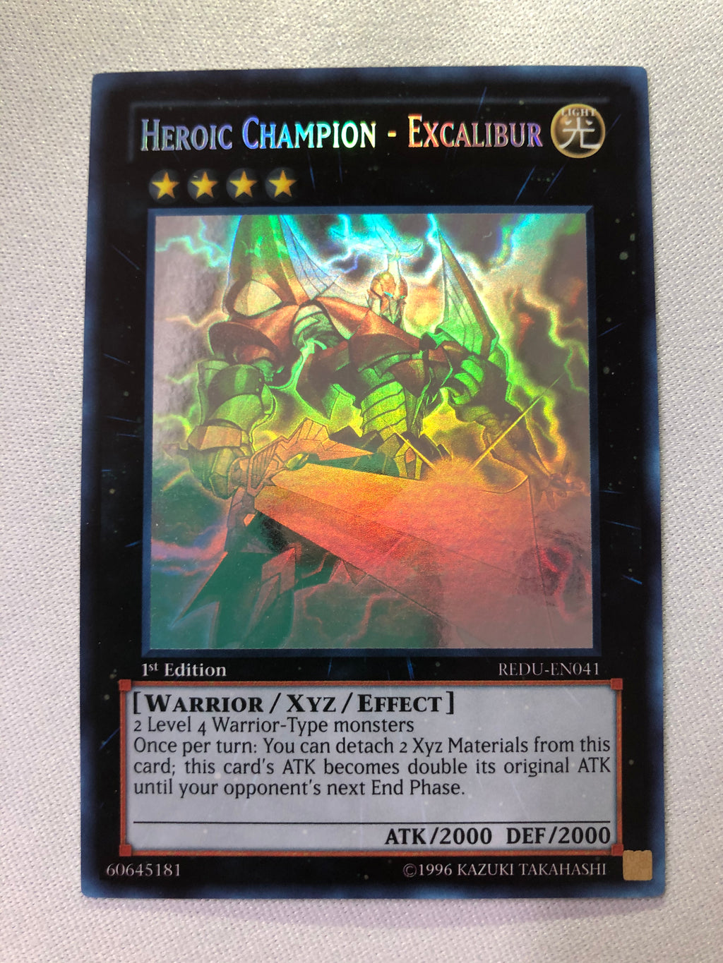 Yugioh Heroic Champion - Excalibur REDU-EN041 Ghost Rare 1st Edition N Yugioh Heroic Champion - Excalibur REDU-EN041 Ghost Rare 1st Edition N