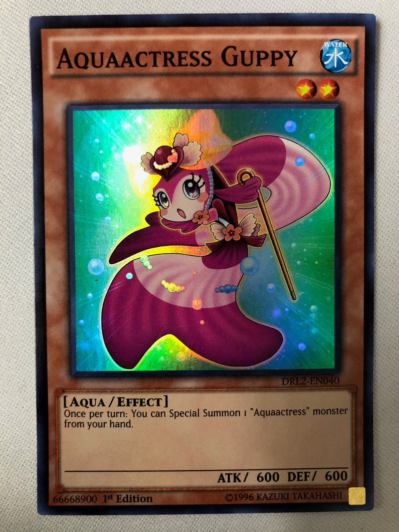 yugioh aquaactress cards Yugioh Aquaactress Guppy DRL2-EN040 Super Rare 1st Edition NM