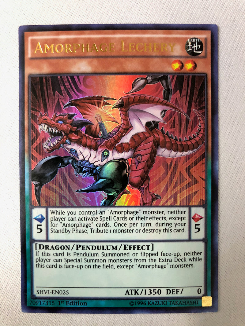 Yugioh Amorphage Lechery SHVI-EN025 Ultra Rare 1st Edition Near Mint