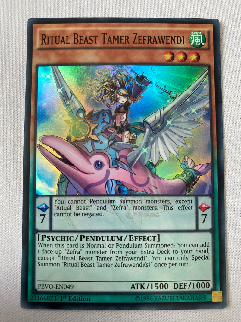 ritual beast deck yugioh Yugioh Ritual Beast Tamer Zefrawendi PEVO-EN049 1st Edition Super Rare