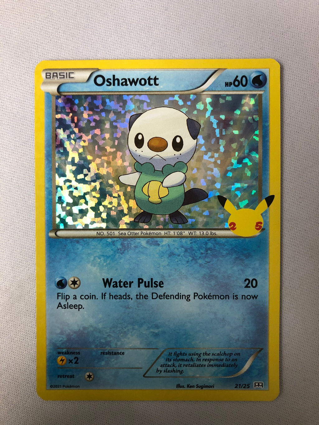 Oshawott 21/25 Holo Pokemon 25th Anniversary McDonalds Promo Card 2021 Oshawott 21/25 Holo Pokemon 25th Anniversary McDonalds Promo Card 2021