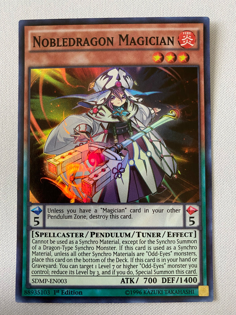 Yugioh Nobledragon Magician  SDMP-EN003 1st Edition Super Rare Near Mint