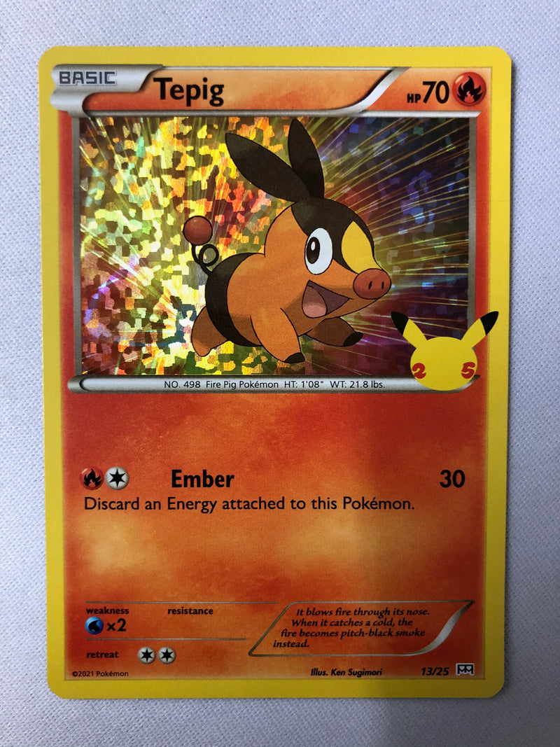 Tepig 13/25 Holo McDonald’s 25th Anniversary Promo Card 2021 NM