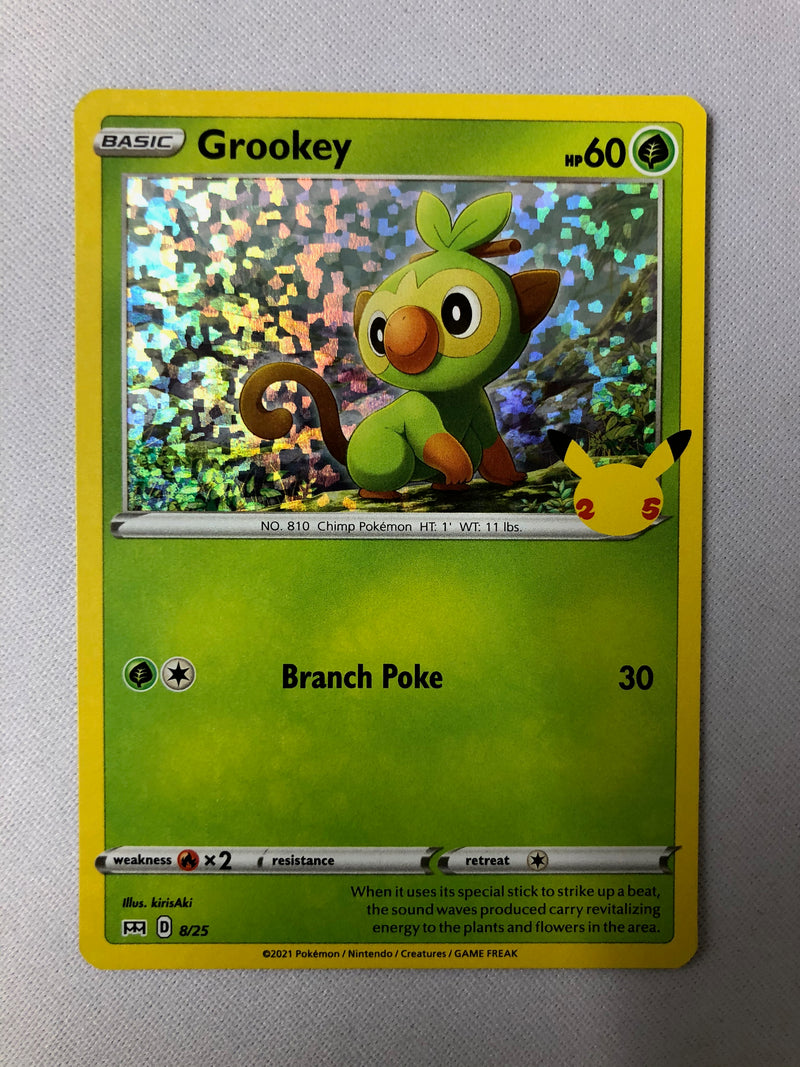 Grookey 8/25 Holo Pokemon McDonalds 25th Anniversary Promo Card 2021 NM