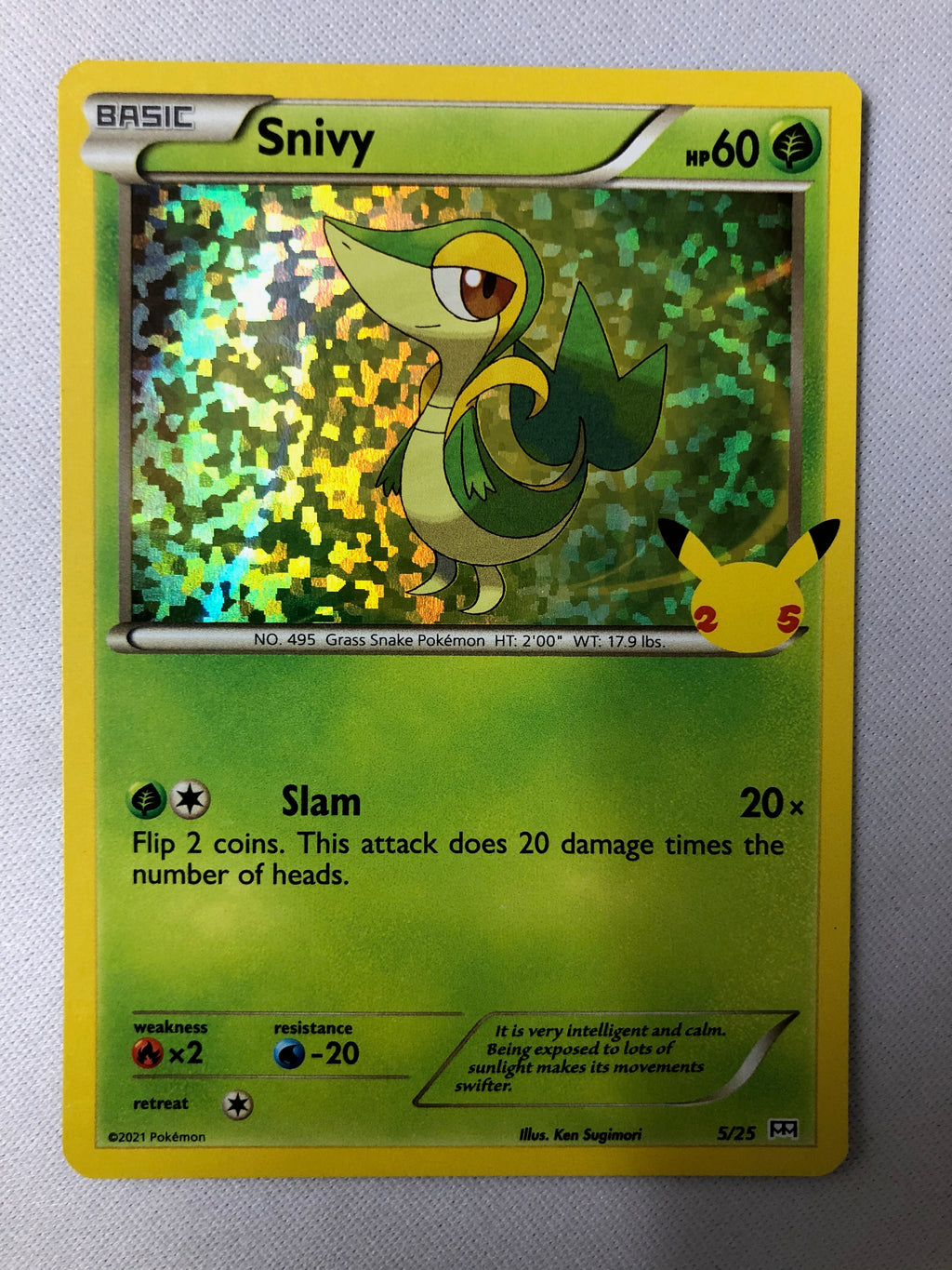 Snivy 5/25 Holo Pokemon McDonald's 25th Anniversary Promo Card 2021 NM
