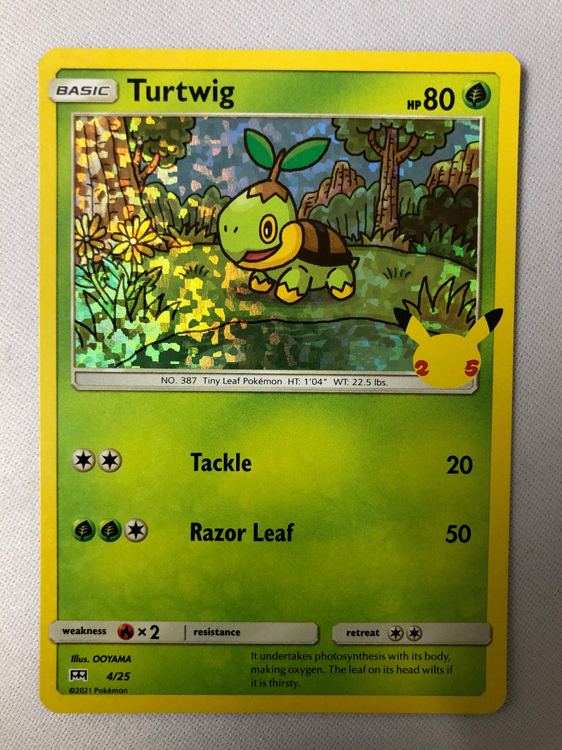 Turtwig 4/25 Holo Pokemon McDonald’s 25th Anniversary Promo Card 2021 NM