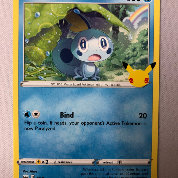 Sobble 24/25 Non-Holo McDonalds Pokemon 25th Anniversary Pokemon Card Near  Mint SuccessActive