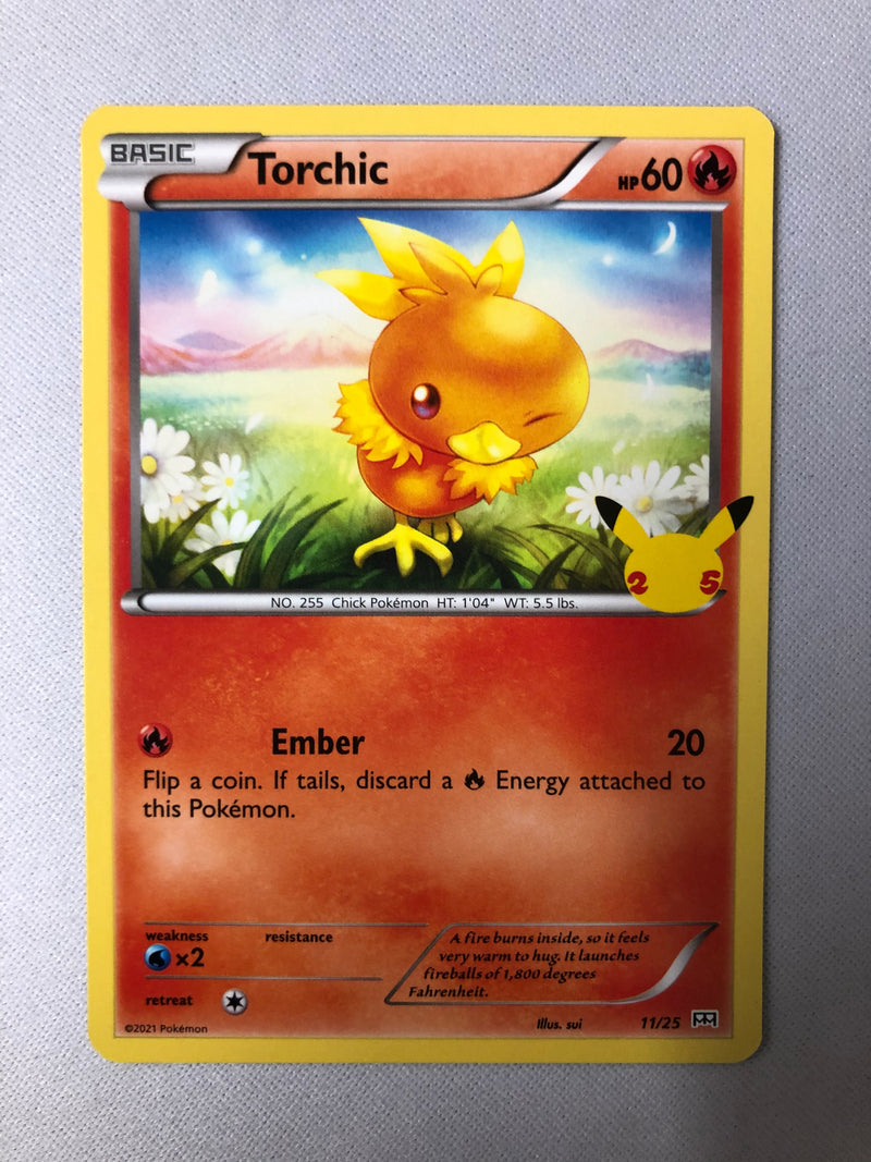 Torchic 11/25 Non-Holo Pokemon McDonald’s 25th Anniversary Holo Card Near Mint