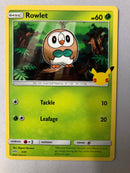 Rowlet 7/25 Non-Holo Pokemon McDonald’s 25th Anniversary Promo Card 2021 NM
