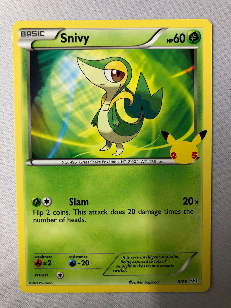 Snivy 5/25 Non-Holo Pokemon McDonald’s 25th Anniversary Promo Card 2021 NM
