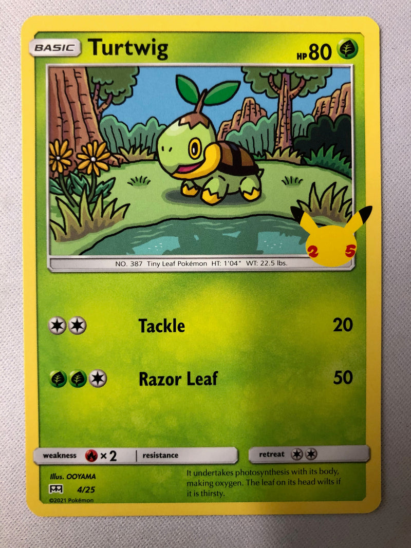 Turtwig 4/25 Non-Holo Pokemon McDonald’s 25th Anniversary Promo Card 2021 NM