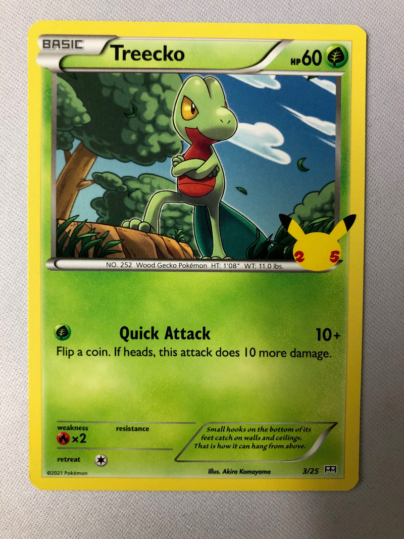 Treecko 3/25 Non-Holo Pokemon McDonalds 25th Anniversary Promo Card 2021 NM