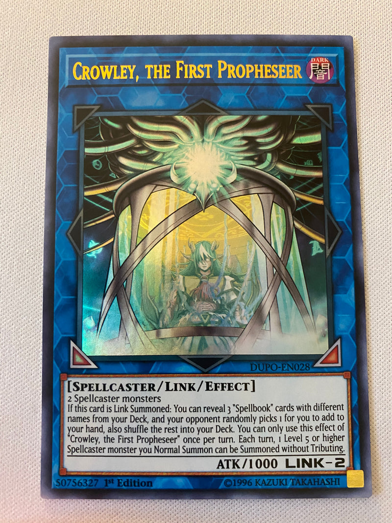 Yugioh Crowley, the First Propheseer DUPO-EN028 1st Edition Ultra Rare Yugioh Crowley, the First Propheseer DUPO-EN028 1st Edition Ultra Rare