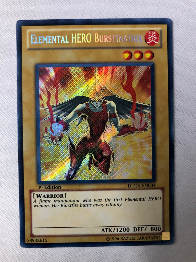 Yugioh Elemental HERO Burstinatrix LCGX-EN004 Secret Rare 1st Edition NM