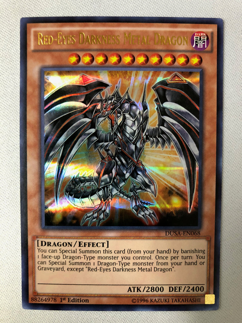 yugioh card red eyes darkness metal dragon Yugioh Red Eyes Darkness Metal Dragon DUSA-EN068 Ultra Rare 1st Editio