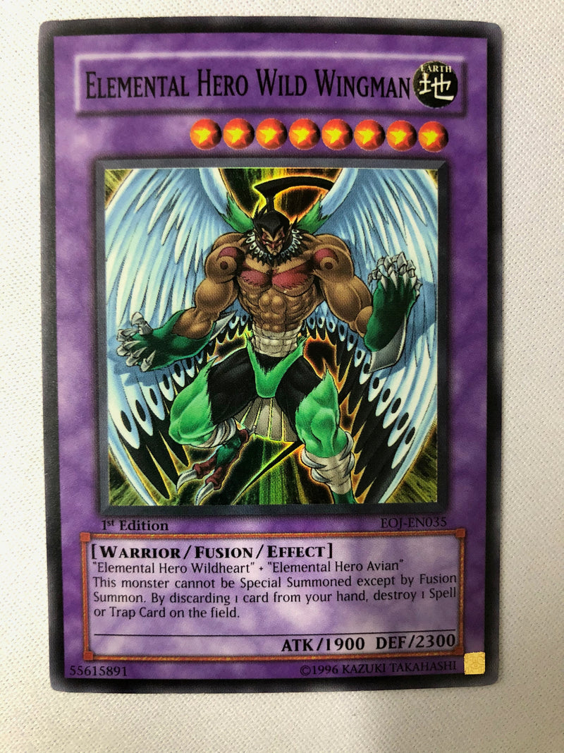Yugioh Elemental Hero Wild Wingman EOJ-EN035 Super Rare 1st Edition NM