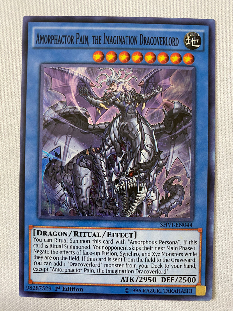 Yugioh Amorphactor Pain the Imagination Dracoverlord  SHVI-EN044 1st Edition NM