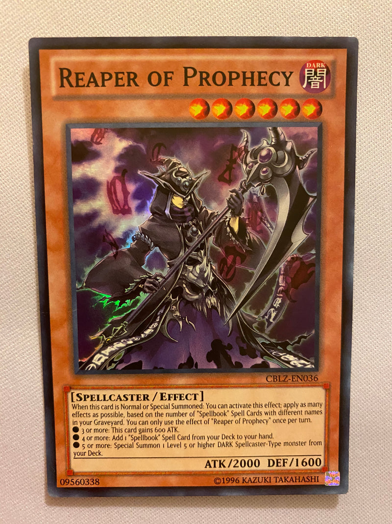 Yugioh Reaper of Prophecy CBLZ-EN036 Unlimited Edition Super Rare Near Yugioh Reaper of Prophecy CBLZ-EN036 Unlimited Edition Super Rare Near