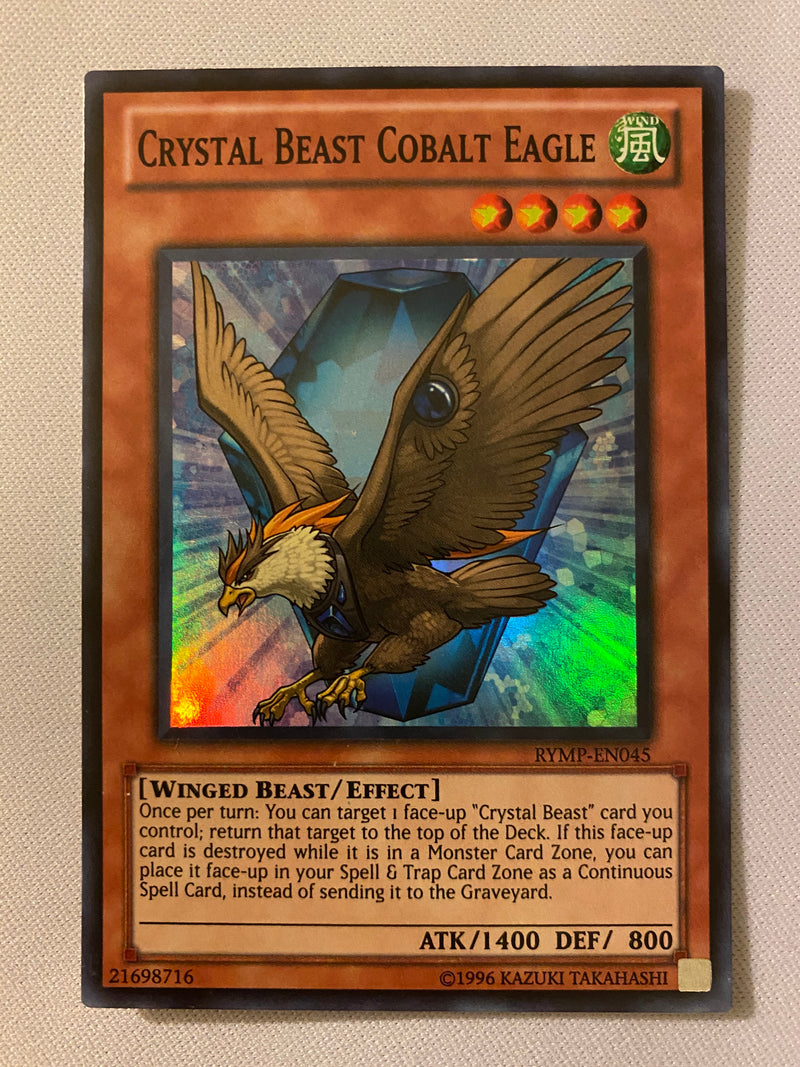 Yugioh Crystal Beast Cobalt Eagle RYMP-EN045 Unlimited Super Rare Near Yugioh Crystal Beast Cobalt Eagle RYMP-EN045 Unlimited Super Rare Near