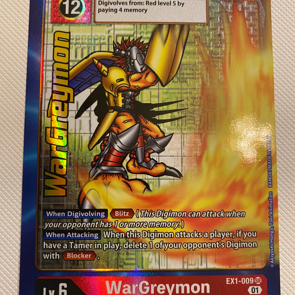 wargreymon digimon card Digimon TCG WarGreymon EX1-009 Alternate Art Holo Near Mint