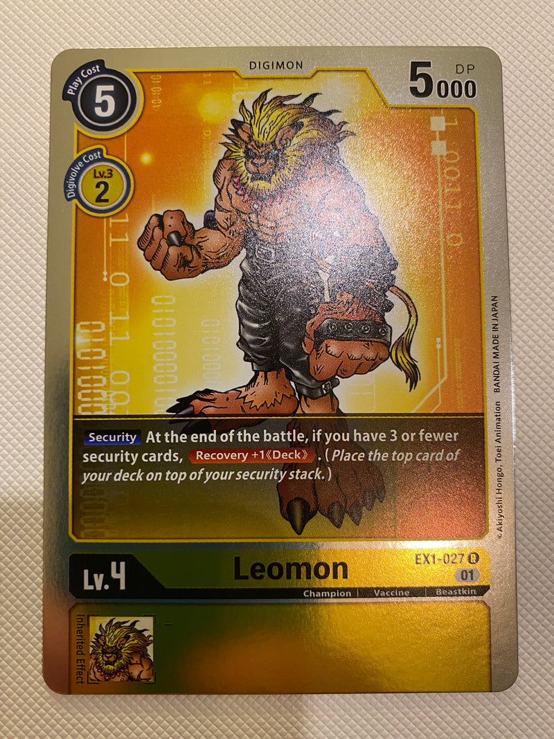Digimon  TCG Leomon EX1-0027 Rare Naer Mint