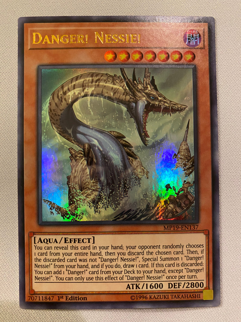 Yugiooh Danger! Nessie! MP19-EN137 1st Edition Ultra Rare Near Mint