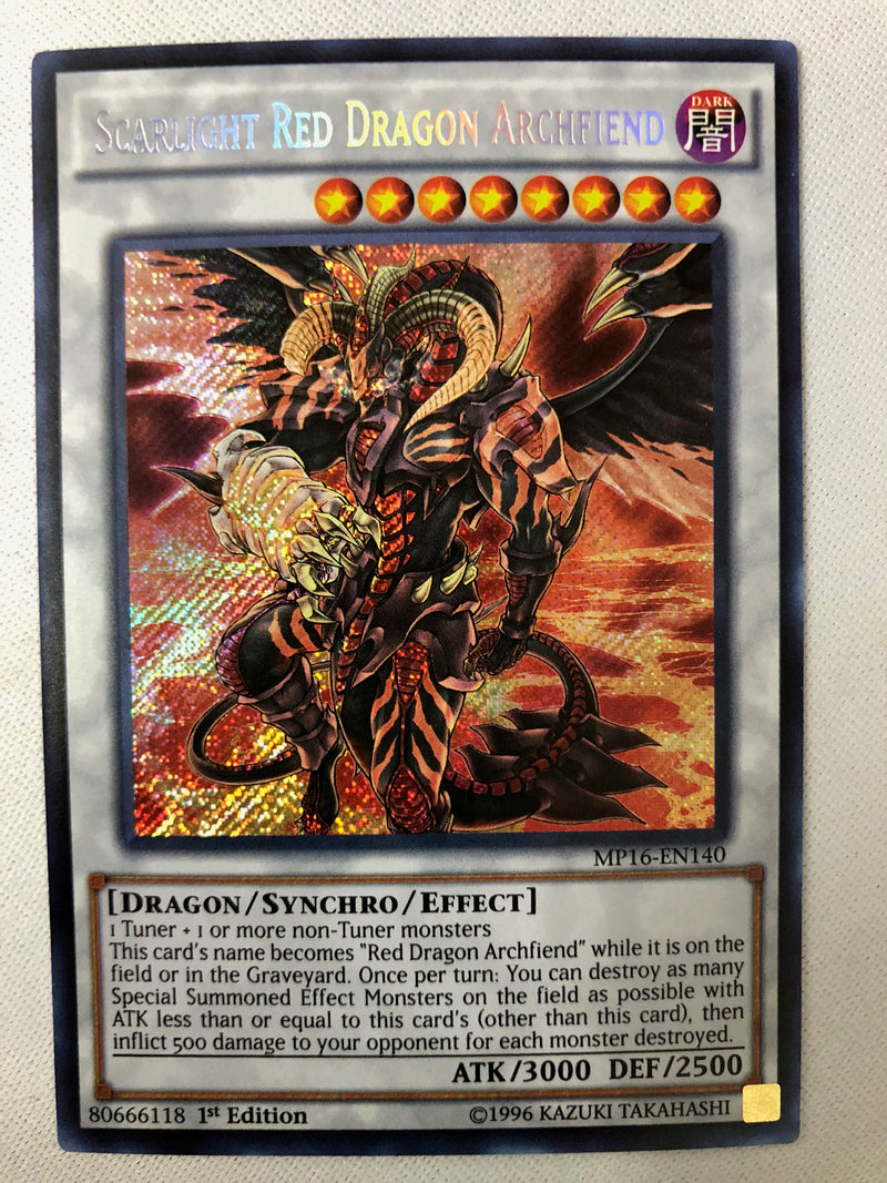 Yugioh Scarlight Red Dragon Archfiend MP16-EN140 Secret Rare 1st Edition Near Mint